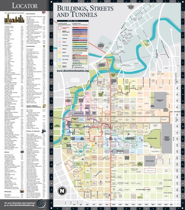 Mapa del centro de Houston