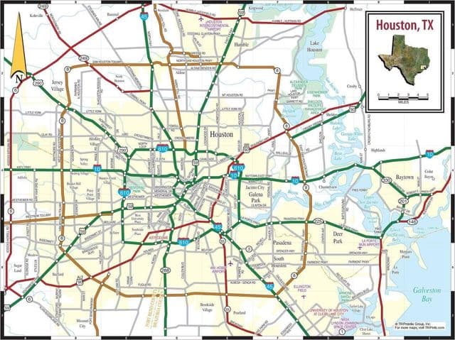 Mapa de carreteras de Houston