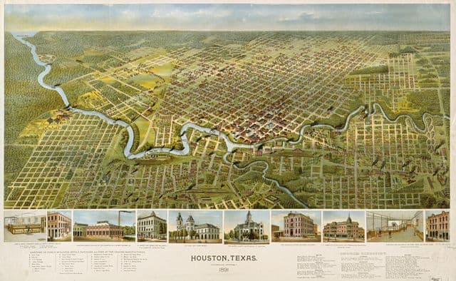 Mapa antiguo de Houston