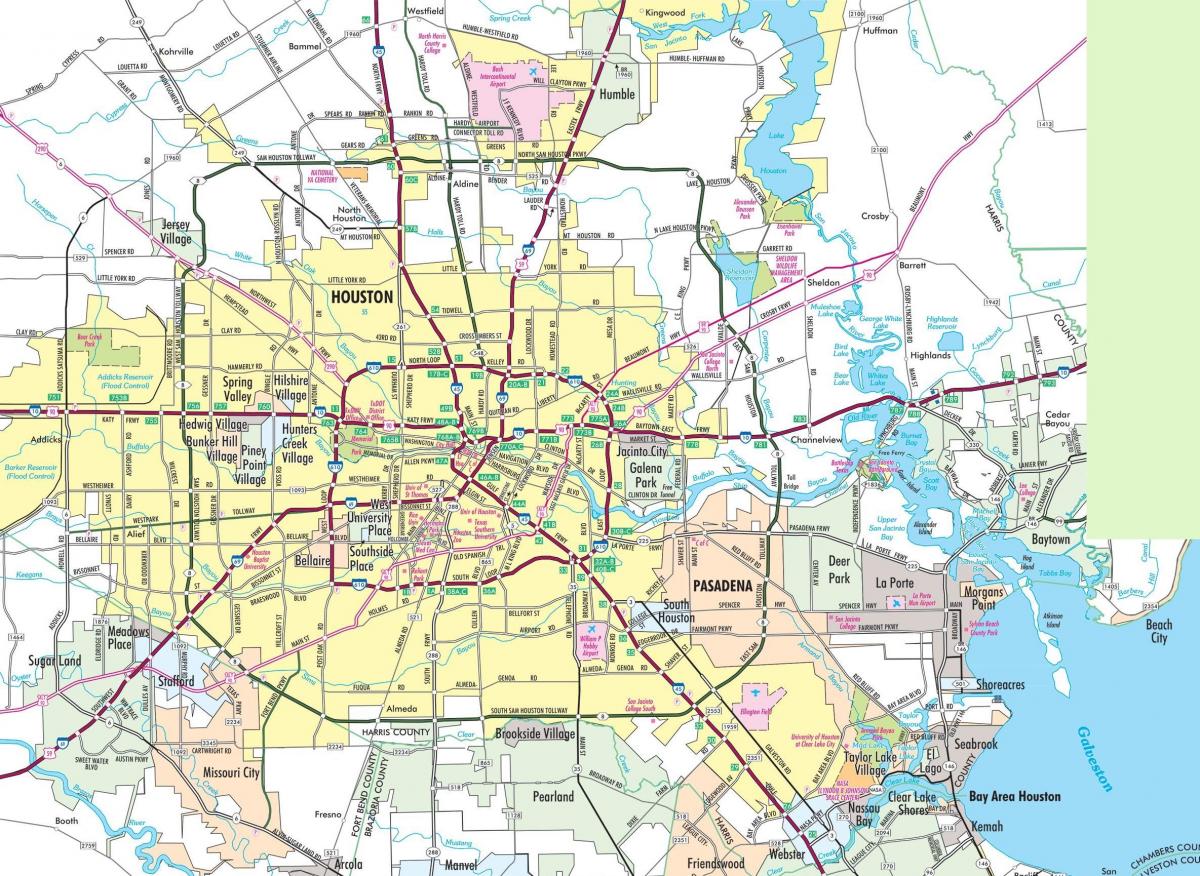 Mapa de la ciudad de Houston