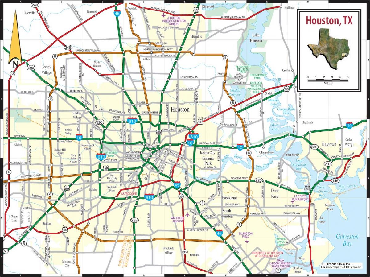 Mapa de carreteras de Houston